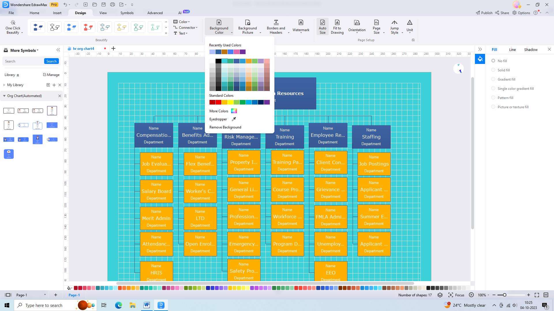 customzing chart layout in edrawmax