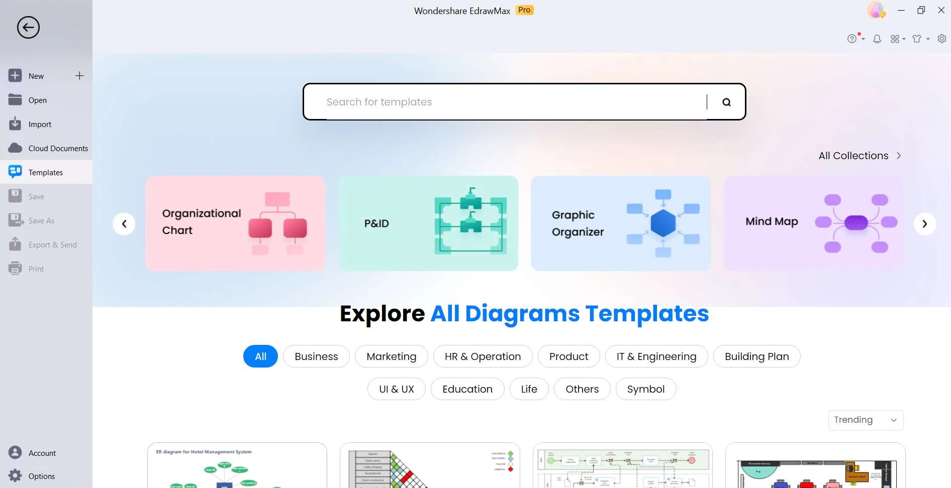 Vorlagengalerie auf Wondershare EdrawMax