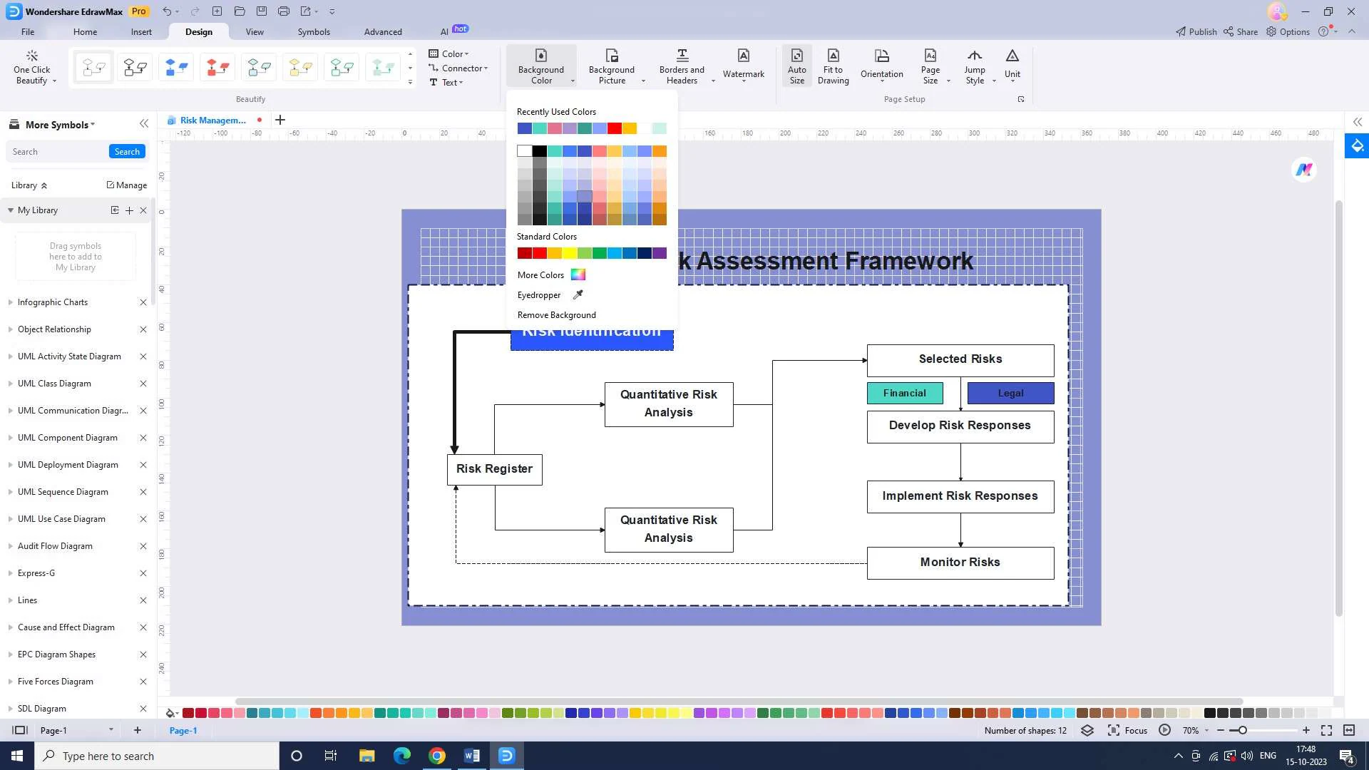 personalizando el gráfico en EdrawMax