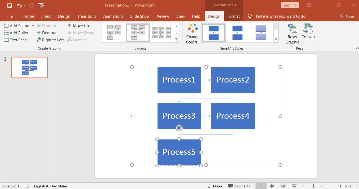 inserción de texto en formas de diagrama de flujo de powerpoint