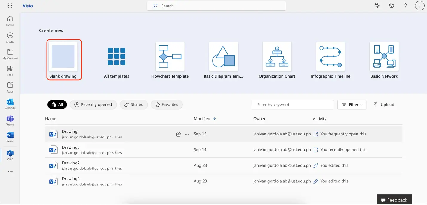 microsoft visio online inicio