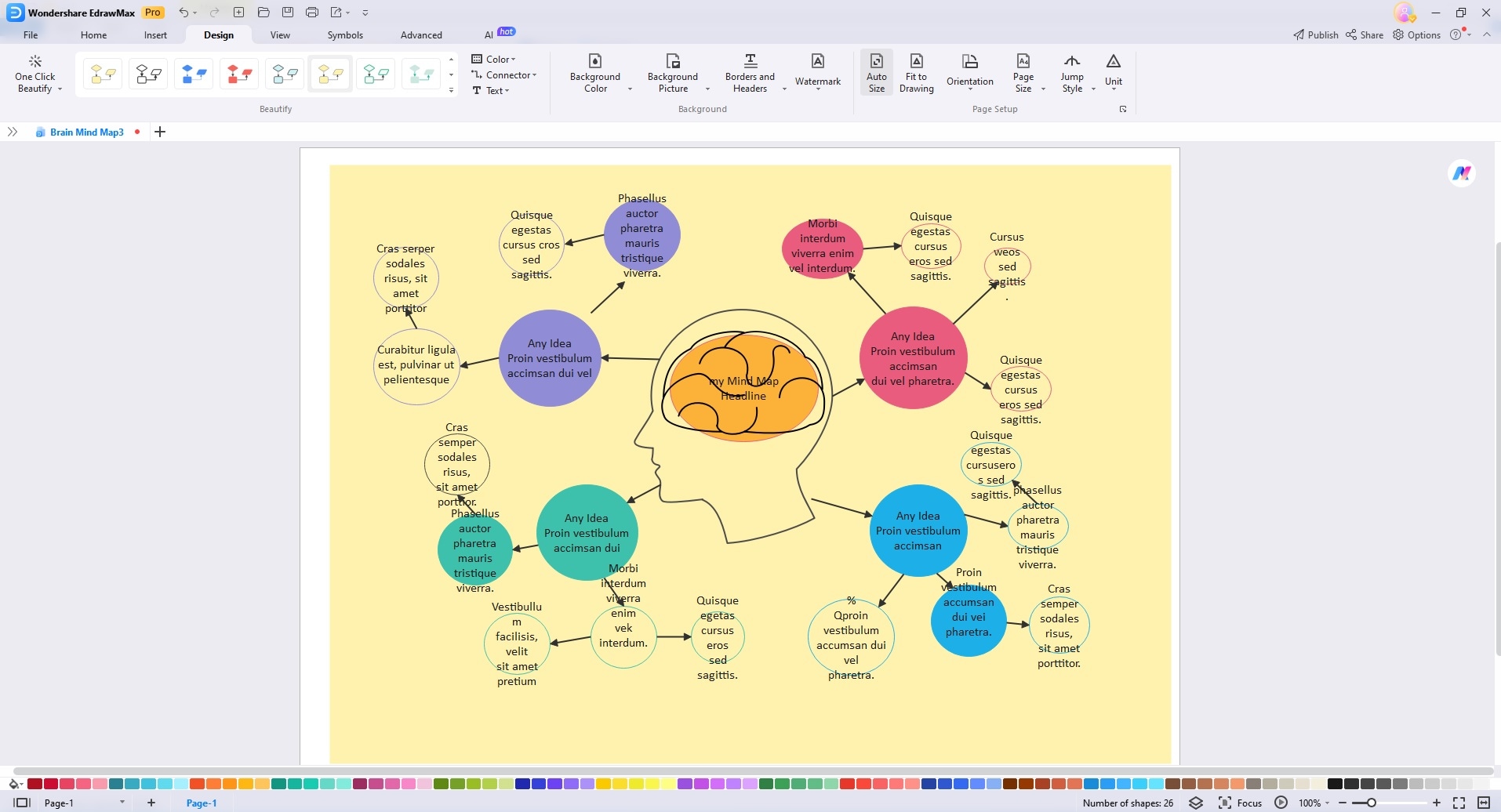 editando tu mapa mental en EdrawMax