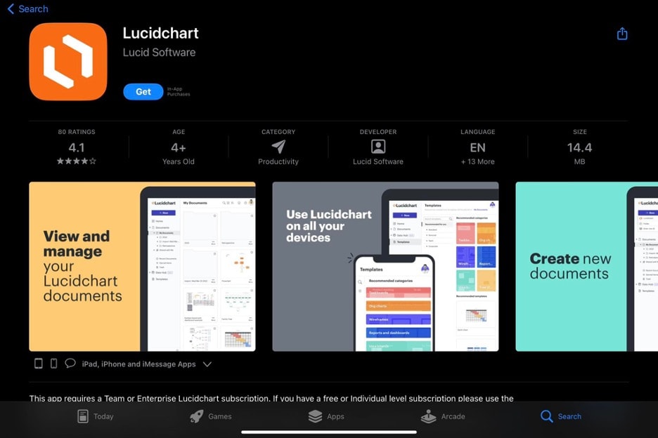 lucidchart ipad app store page