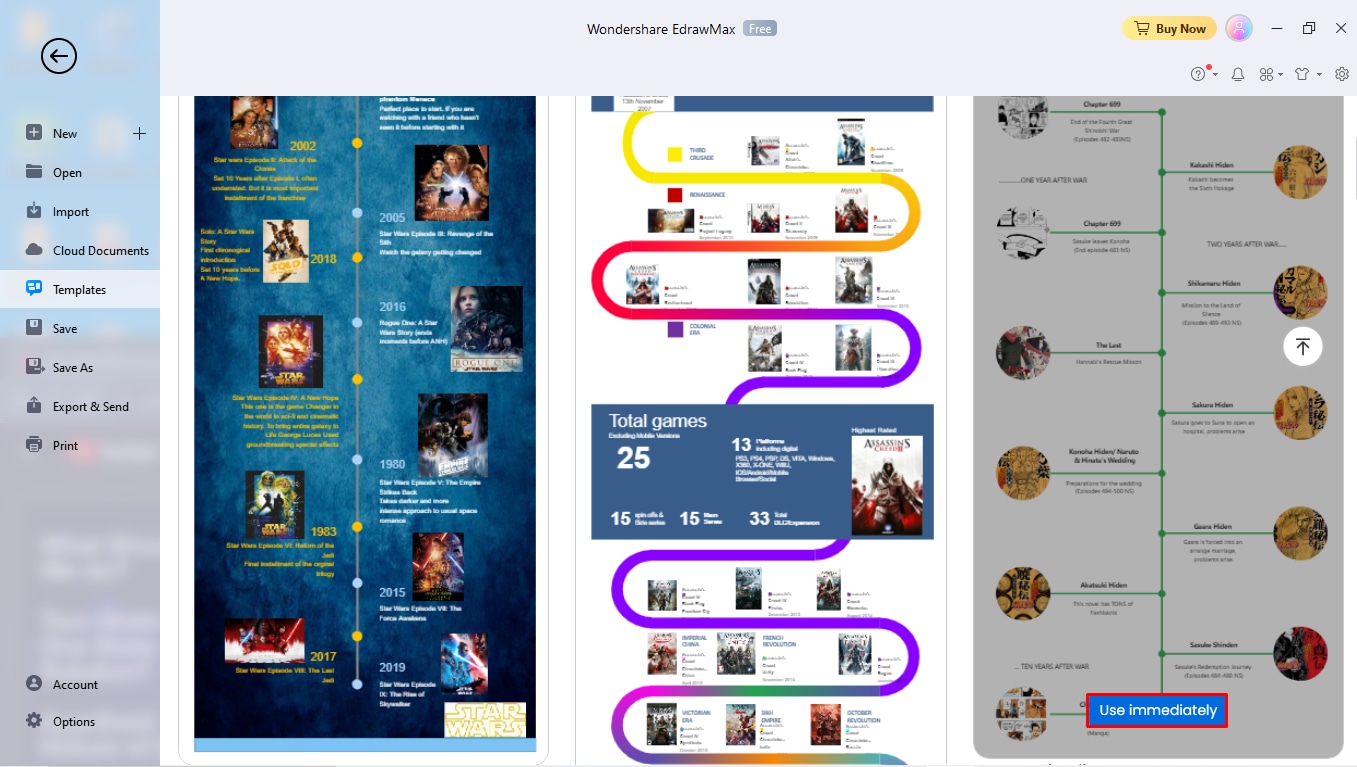 step3 of making a timeline in Edrawmax