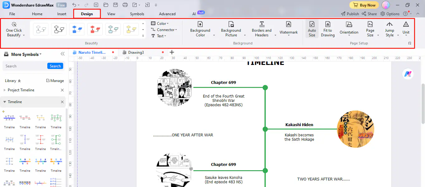 paso 6 para crear una línea de tiempo en EdrawMax