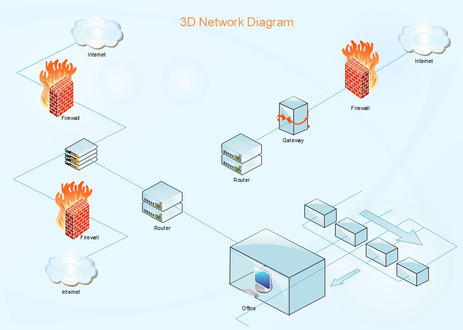 3D Network Diagram Template