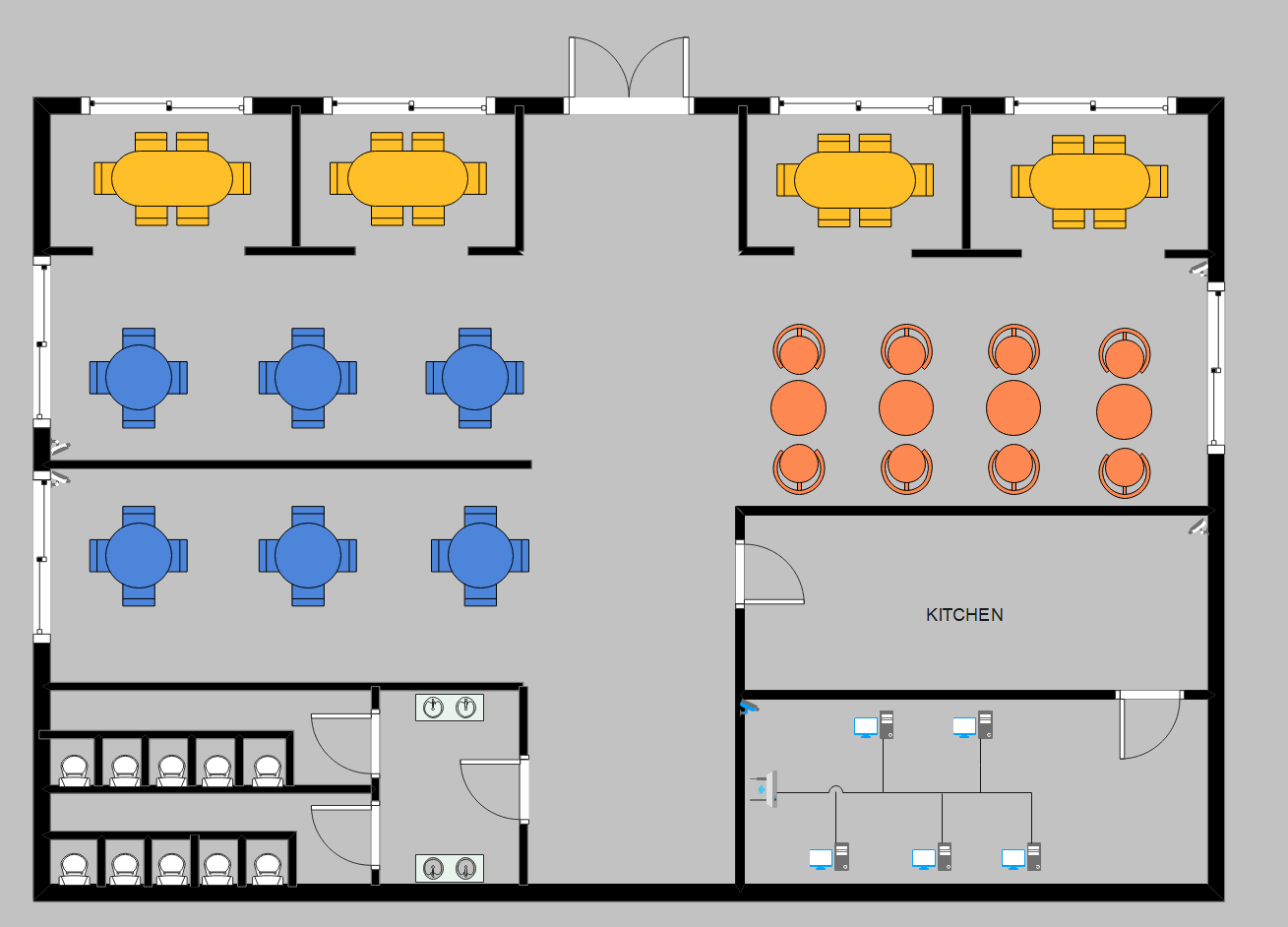 Floor Plan With Network Diagram Template