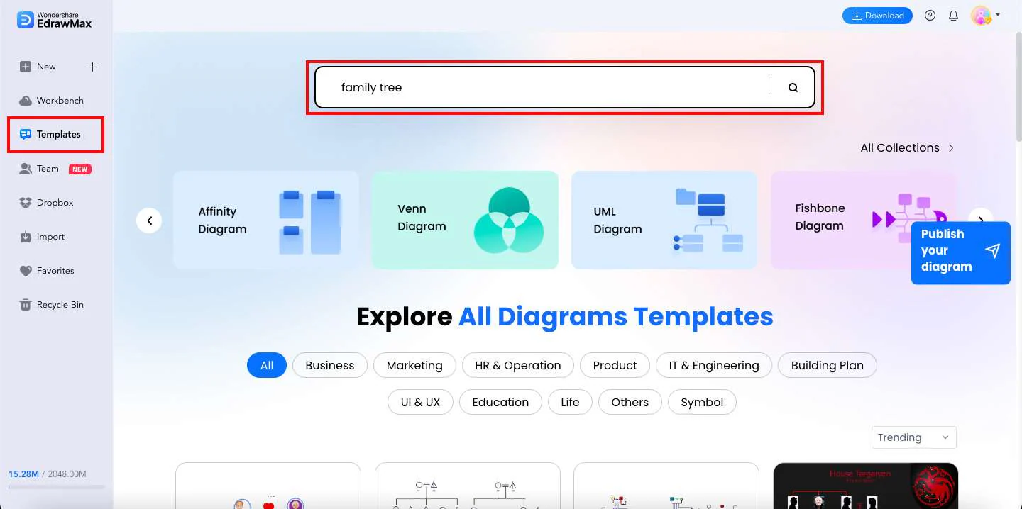 search family tree templates