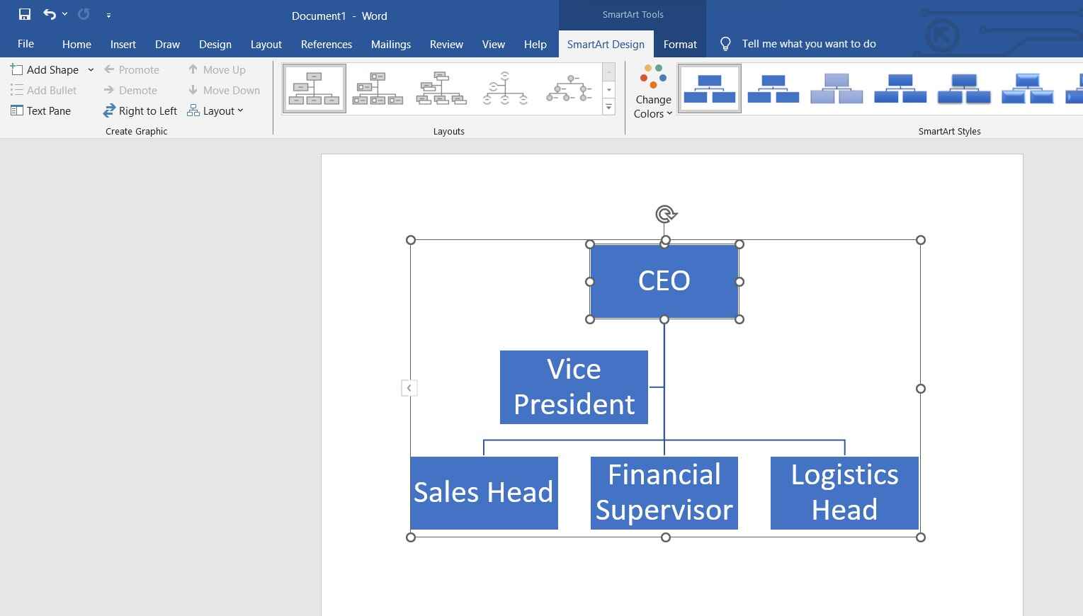 org chart in word