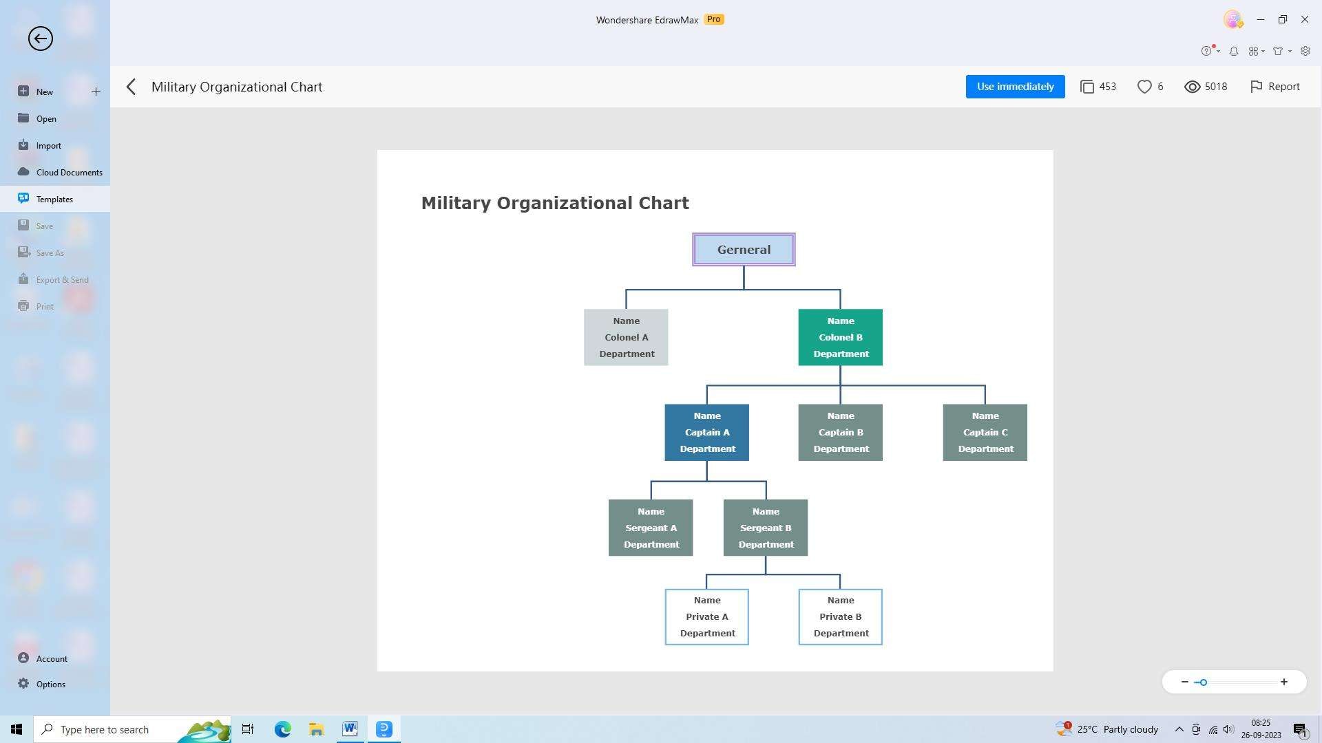 military chain of command example