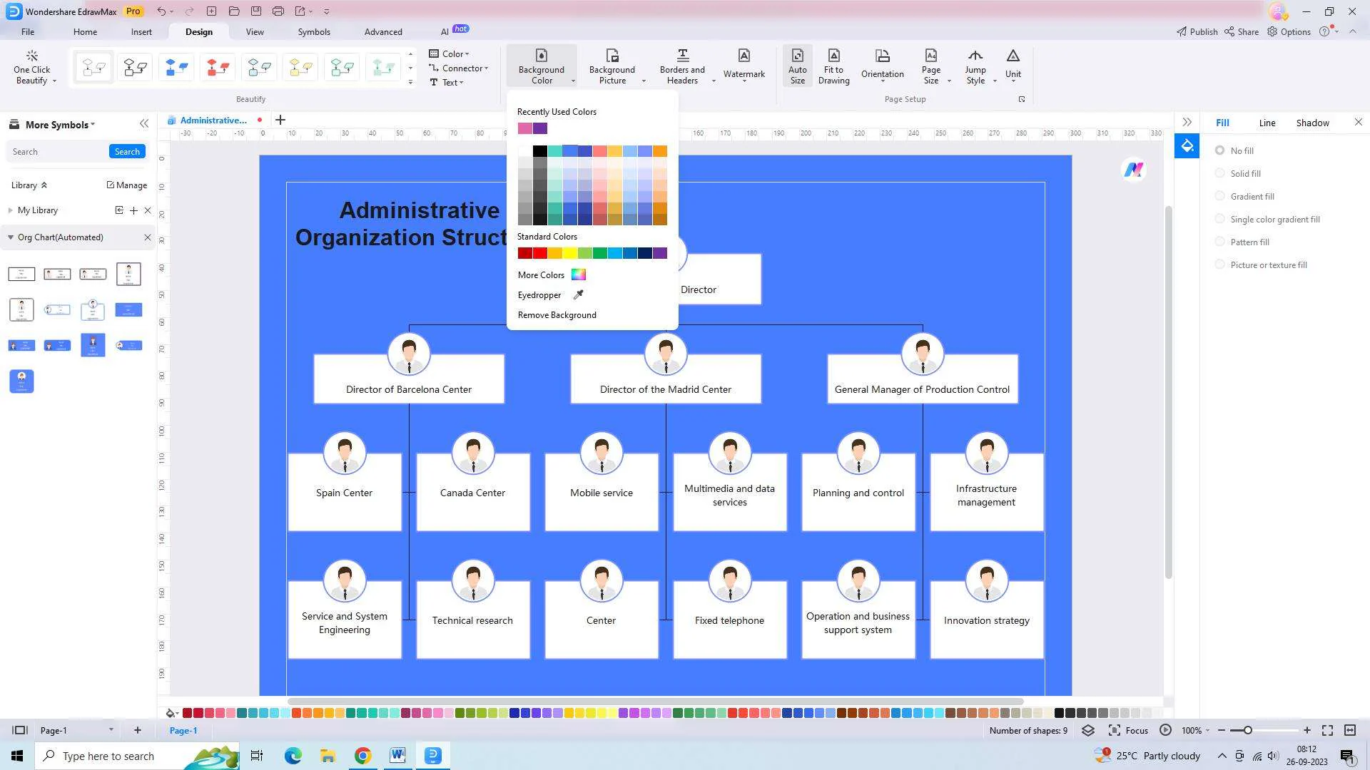 personalizando gráfico no edrawmax