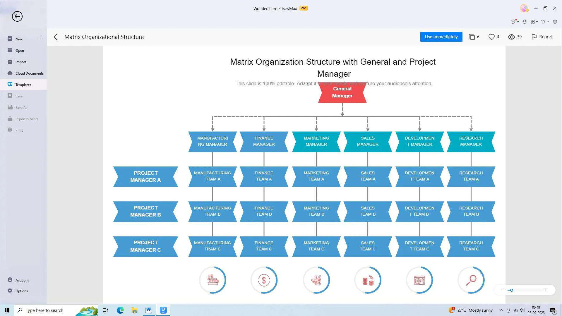 ejemplo de estructura de matriz