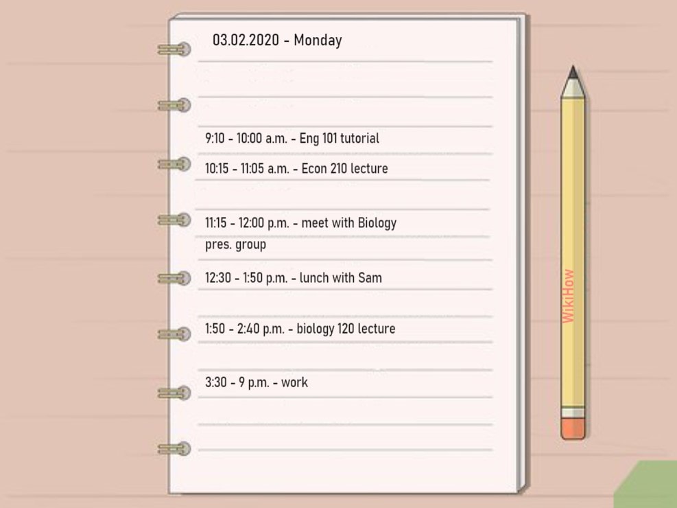 daily schedule packing list template