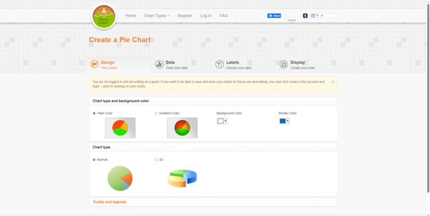 meta-chart create a pie chart page