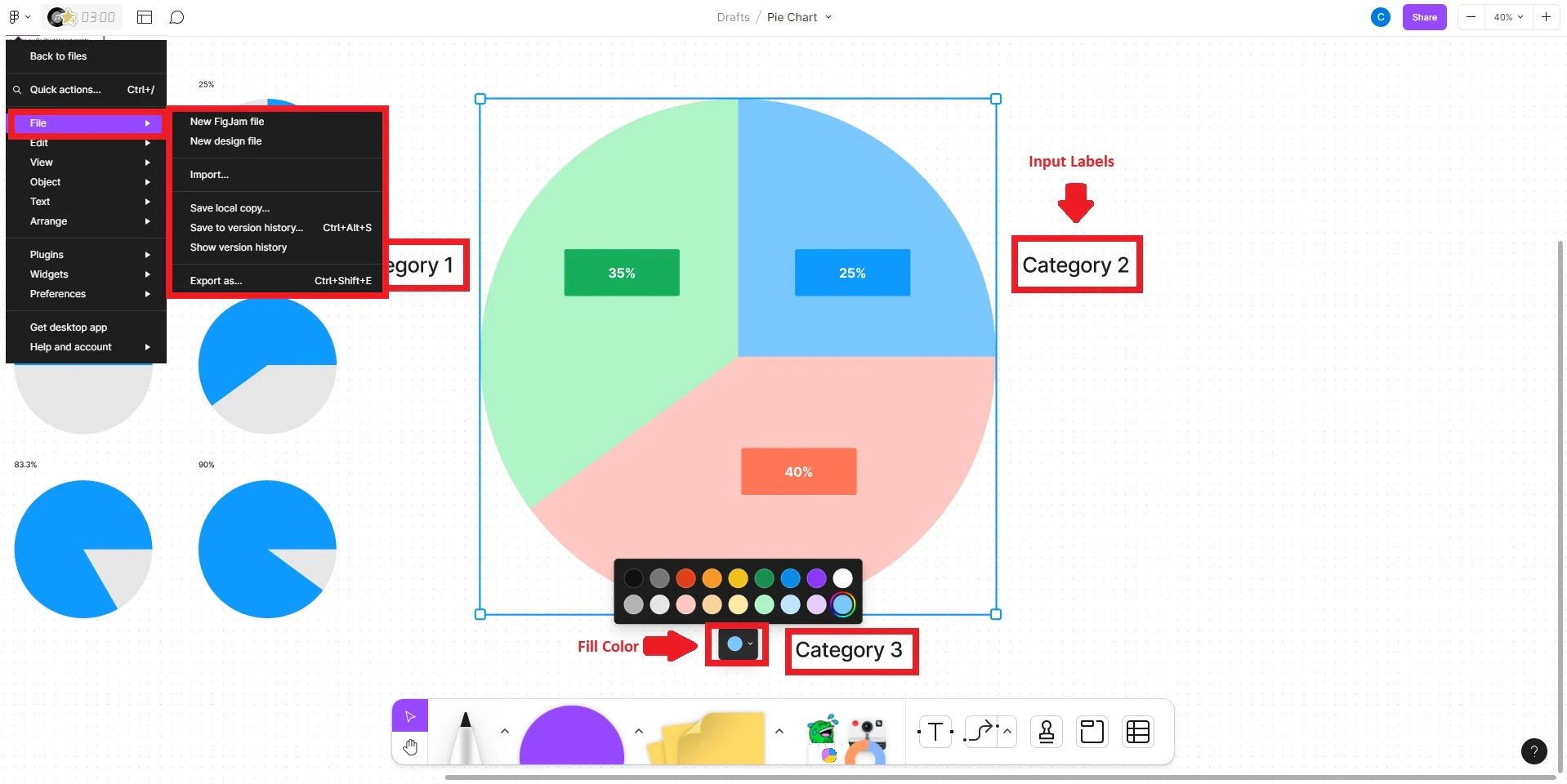 fill color and input labels