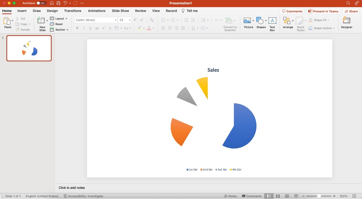 Verstreute Tortendiagramm-Scheiben Powerpoint