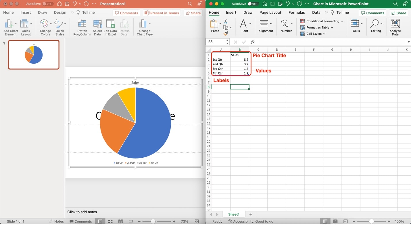 powerpoint and excel side-by-side