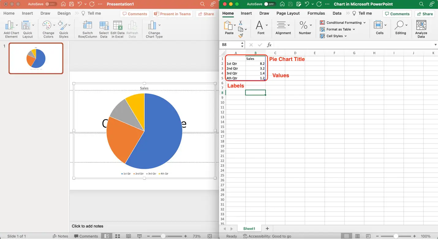 powerpoint and excel side-by-side