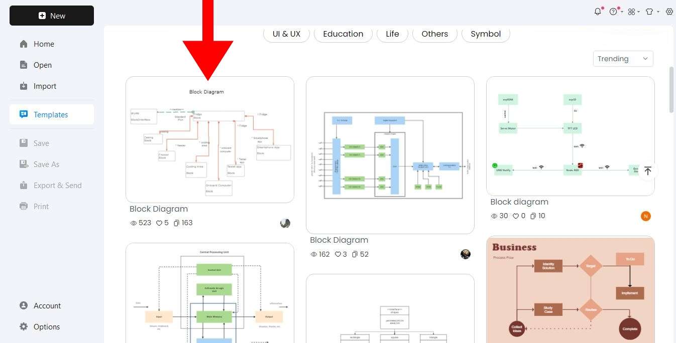 Choose a template from the template community