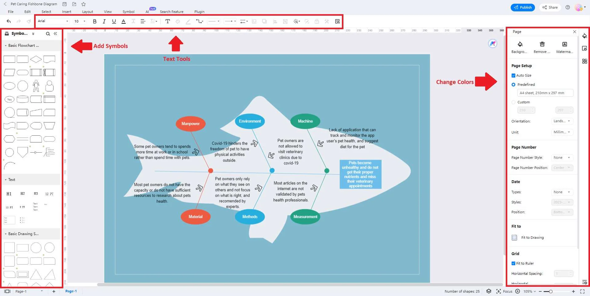 Edición de tu diagrama de espina de pescado