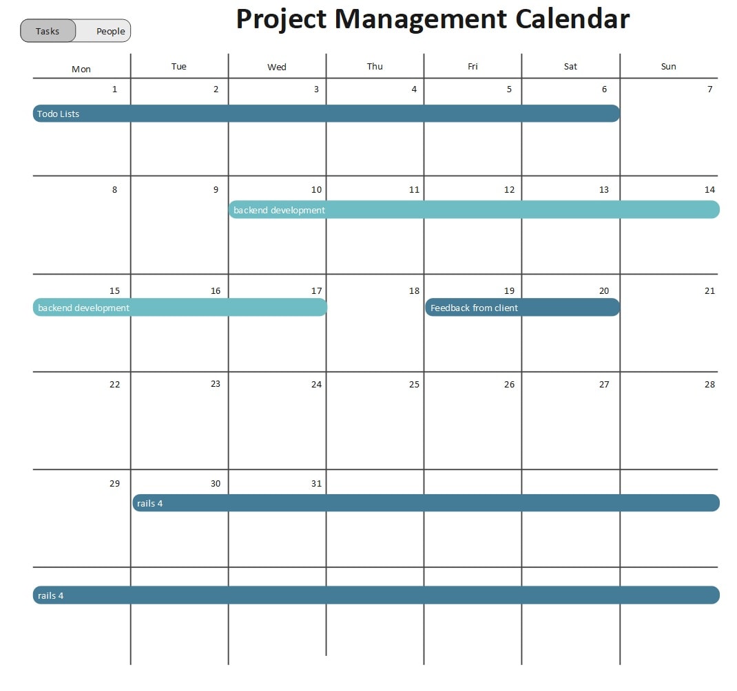 Project Management Calendar