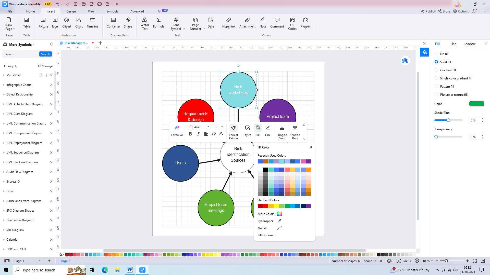 personalizing shape in edrawmax