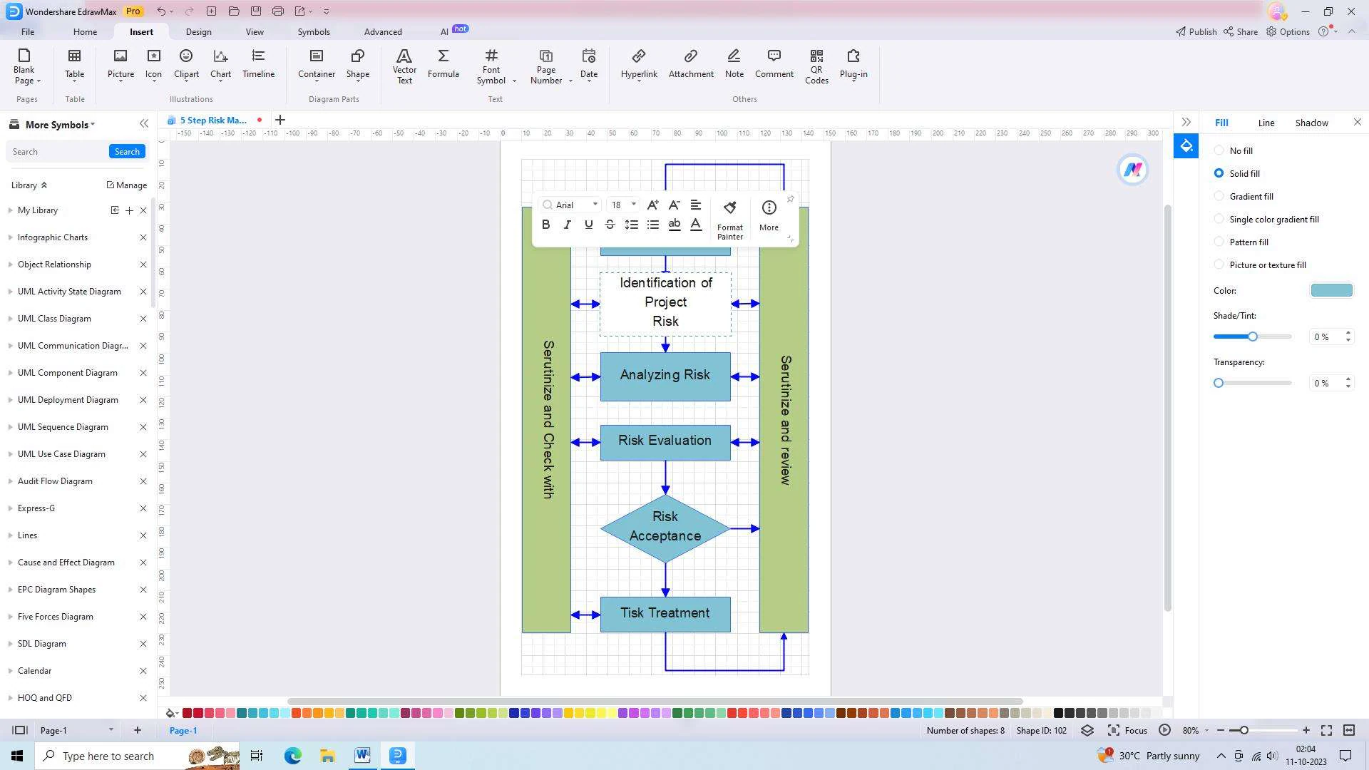 assigning text in edrawmax