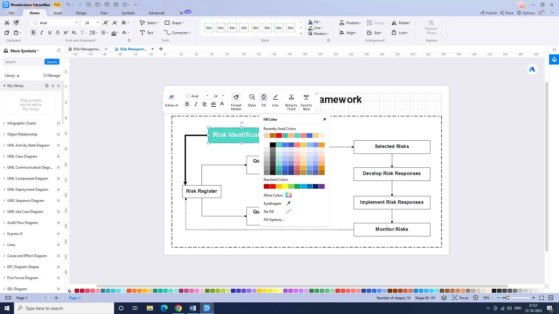 customizing label in edrawmax