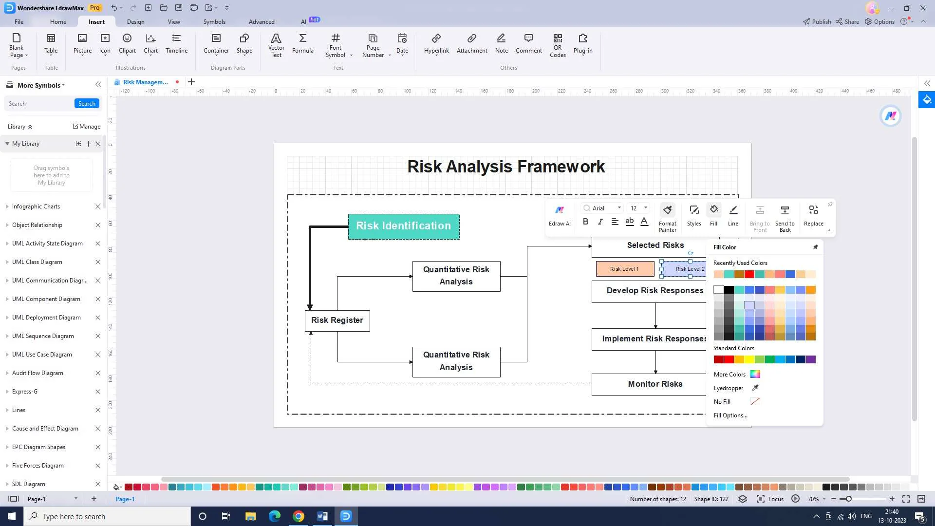 entering risk categories in edrawmax