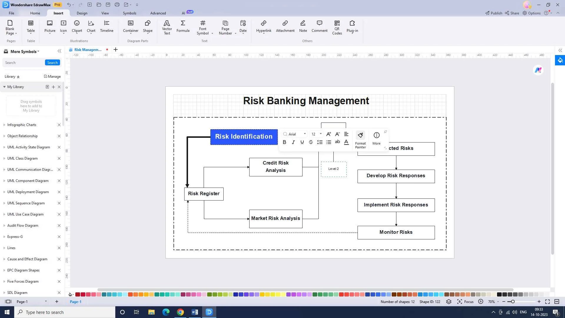 ajustando las categorías de riesgo en EdrawMax