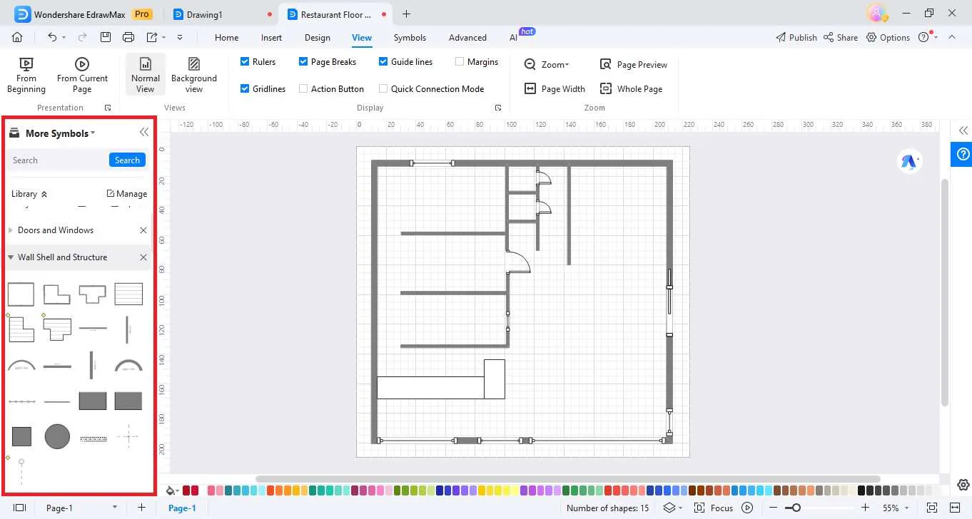 interface of edrawmax app