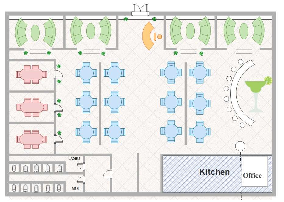 spacious restaurant floor plan layout