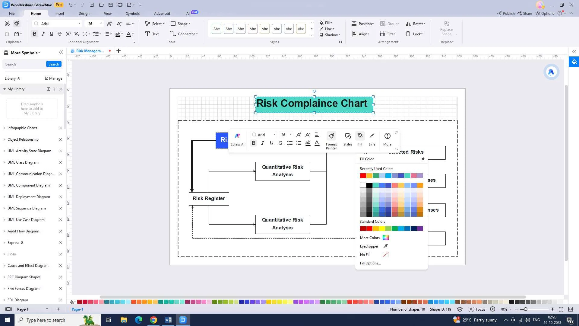 personalizando el título del gráfico en EdrawMax