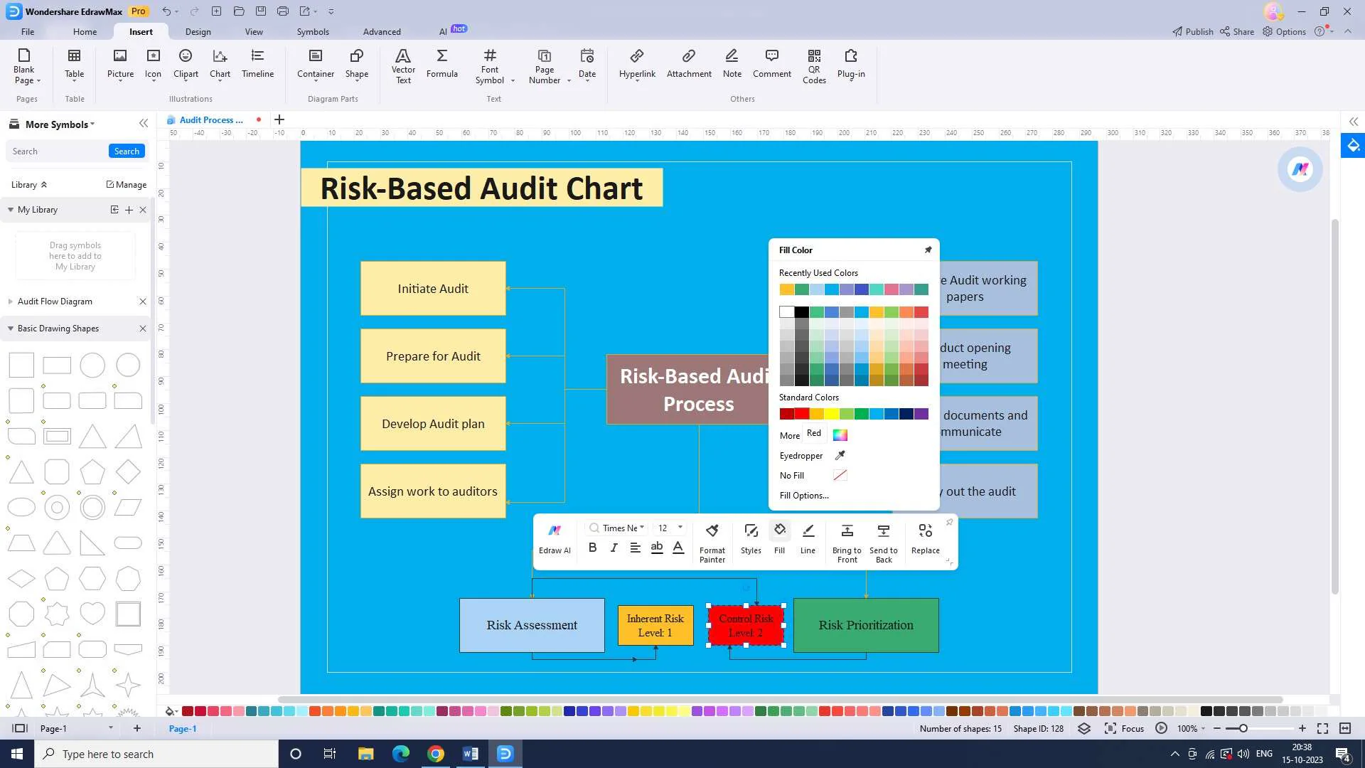 formatting chart in edrawmax