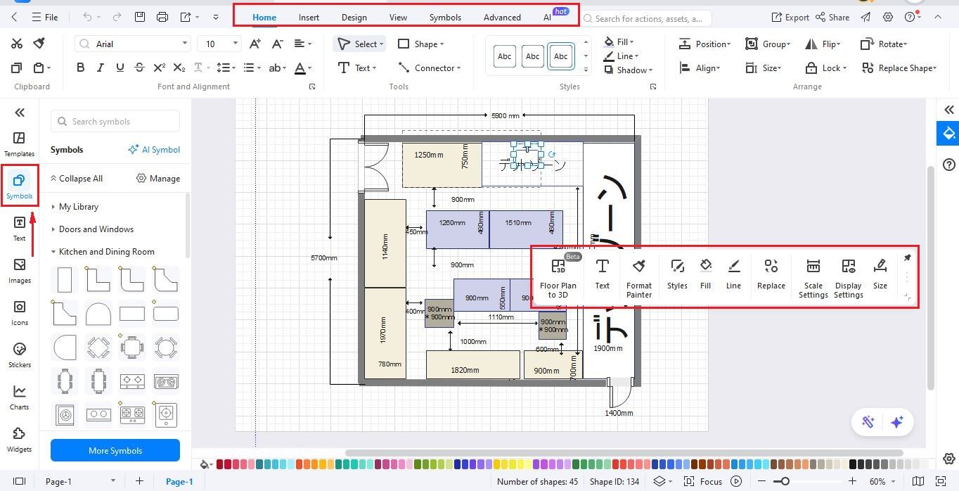 EdrawMax-Customizing 2D layout