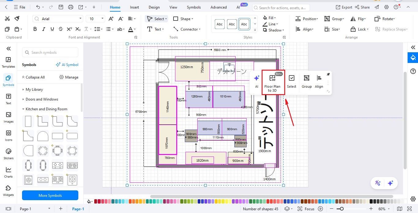 EdrawMax-Converting 2D to 3D