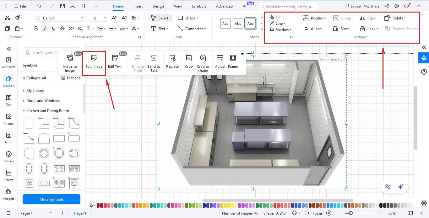 EdrawMax-Inspecting and optimizing 3D plan