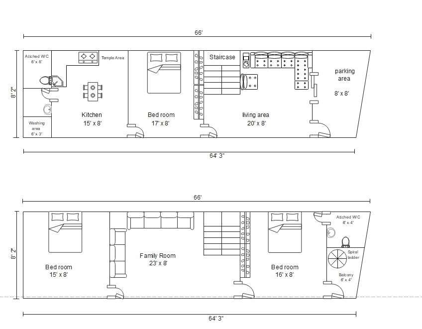2 story floor plan 3 bedrooms