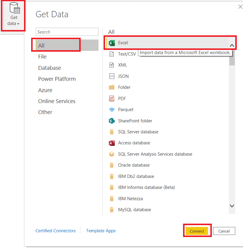 carga los datos en power bi