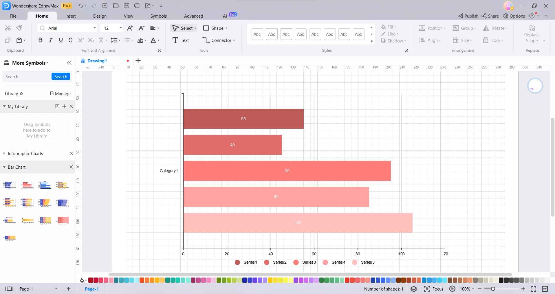 creating stacked bar chart in edrawmax