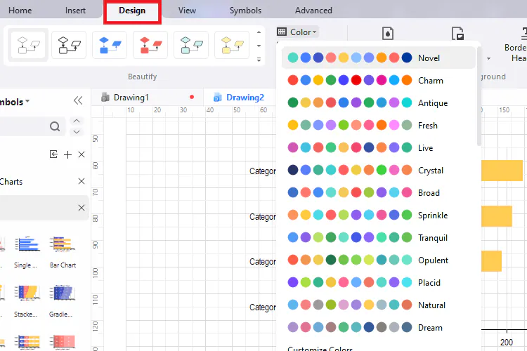 Personnalisez vos graphiques à barres empilées-edrawmax