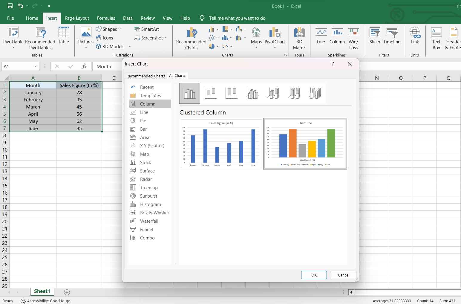 create a graph chart in excel