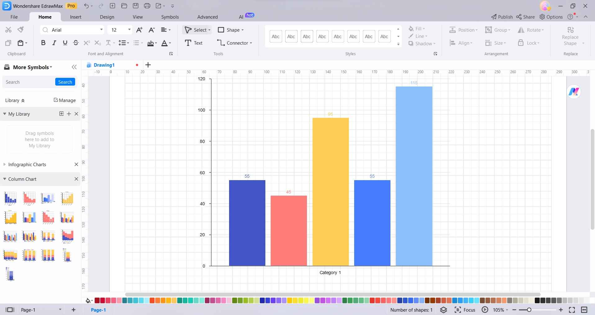 stacked bar graph in edrawmax