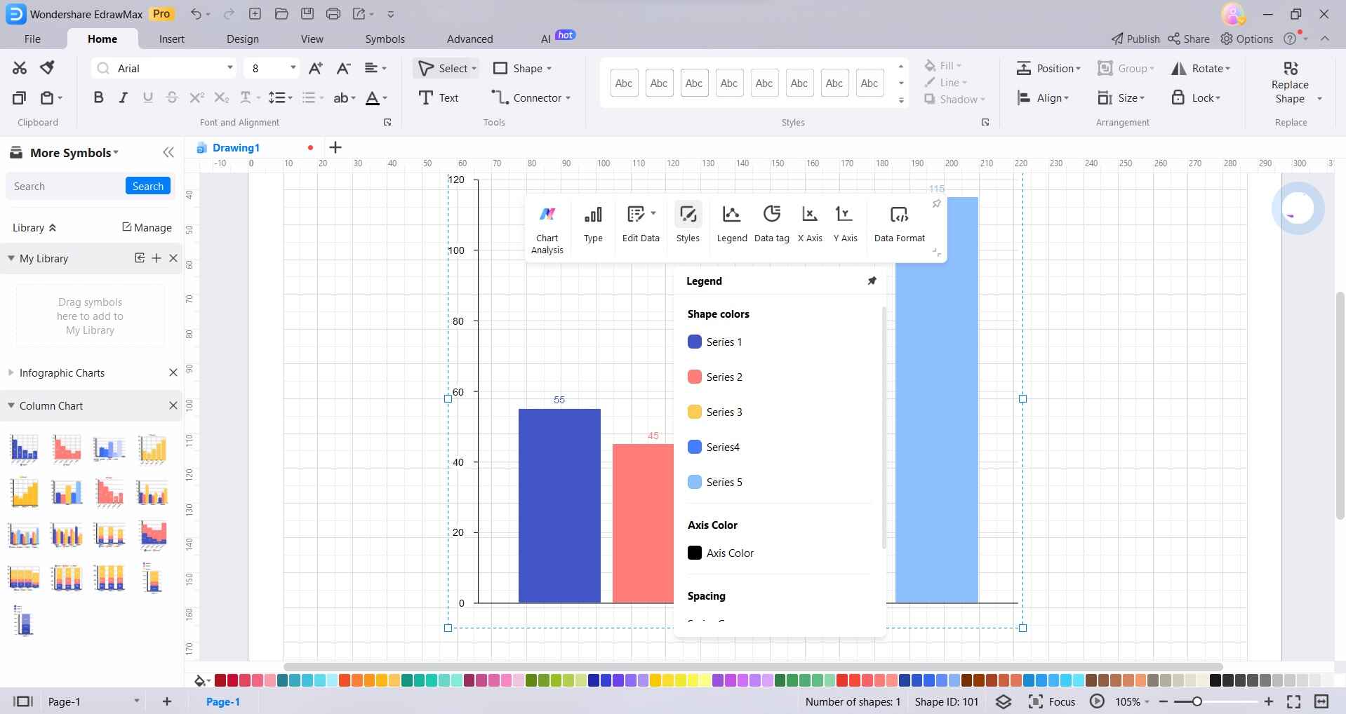 format color style bar graph edrawmax