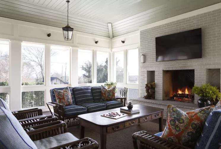 sunroom with the fire block