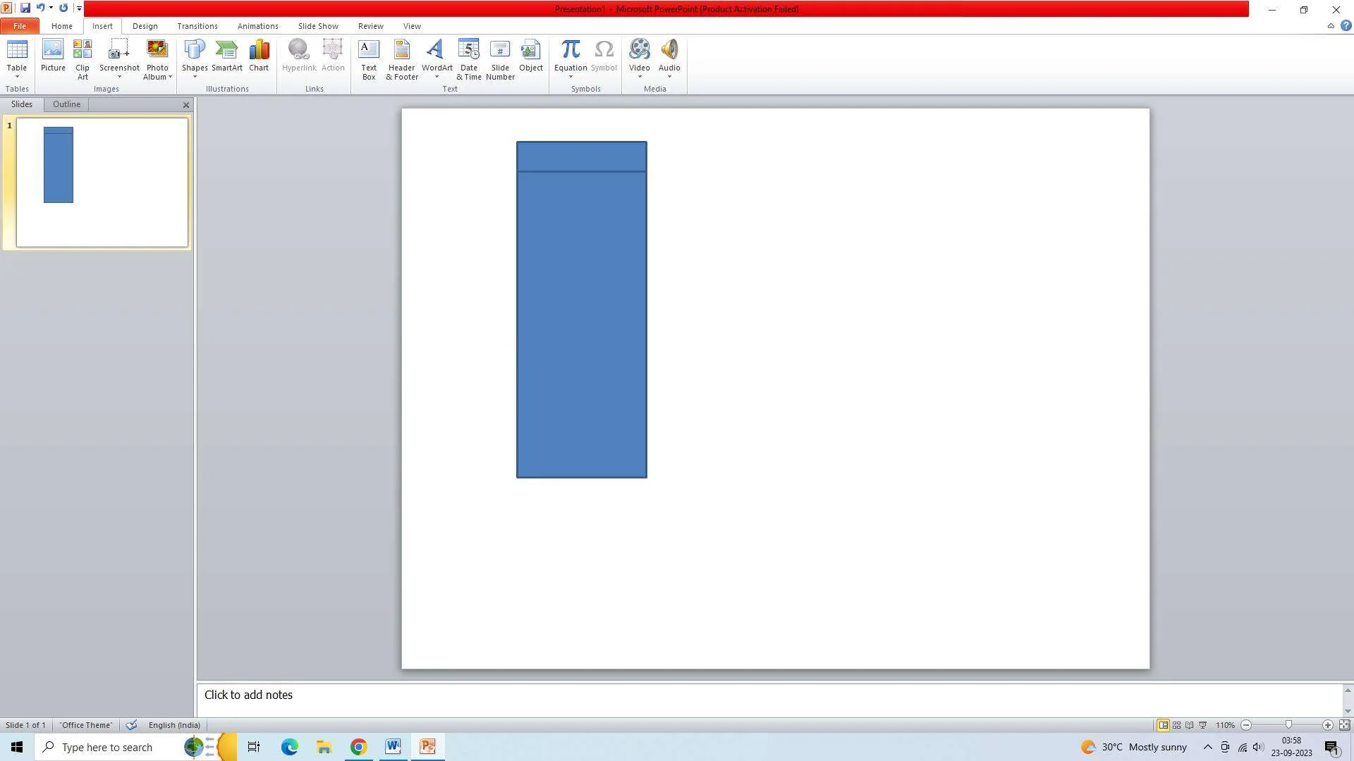 table creation for swimlane in powerpoint