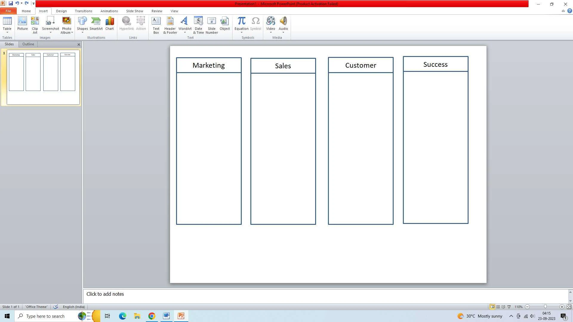 formatting swimlane plot  in powerpoint