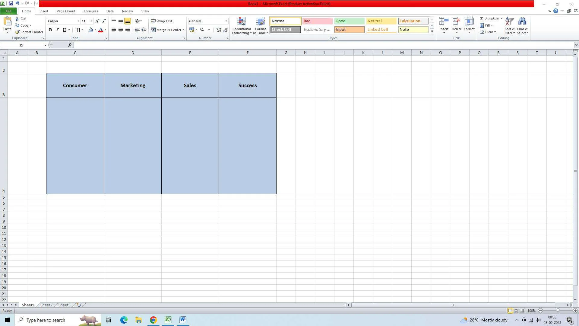 contenedor del diagrama de flujo de carriles modificado en excel