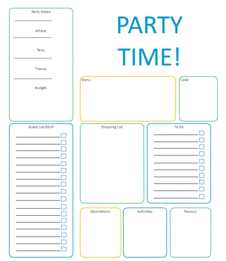 edrawmax editable party planner