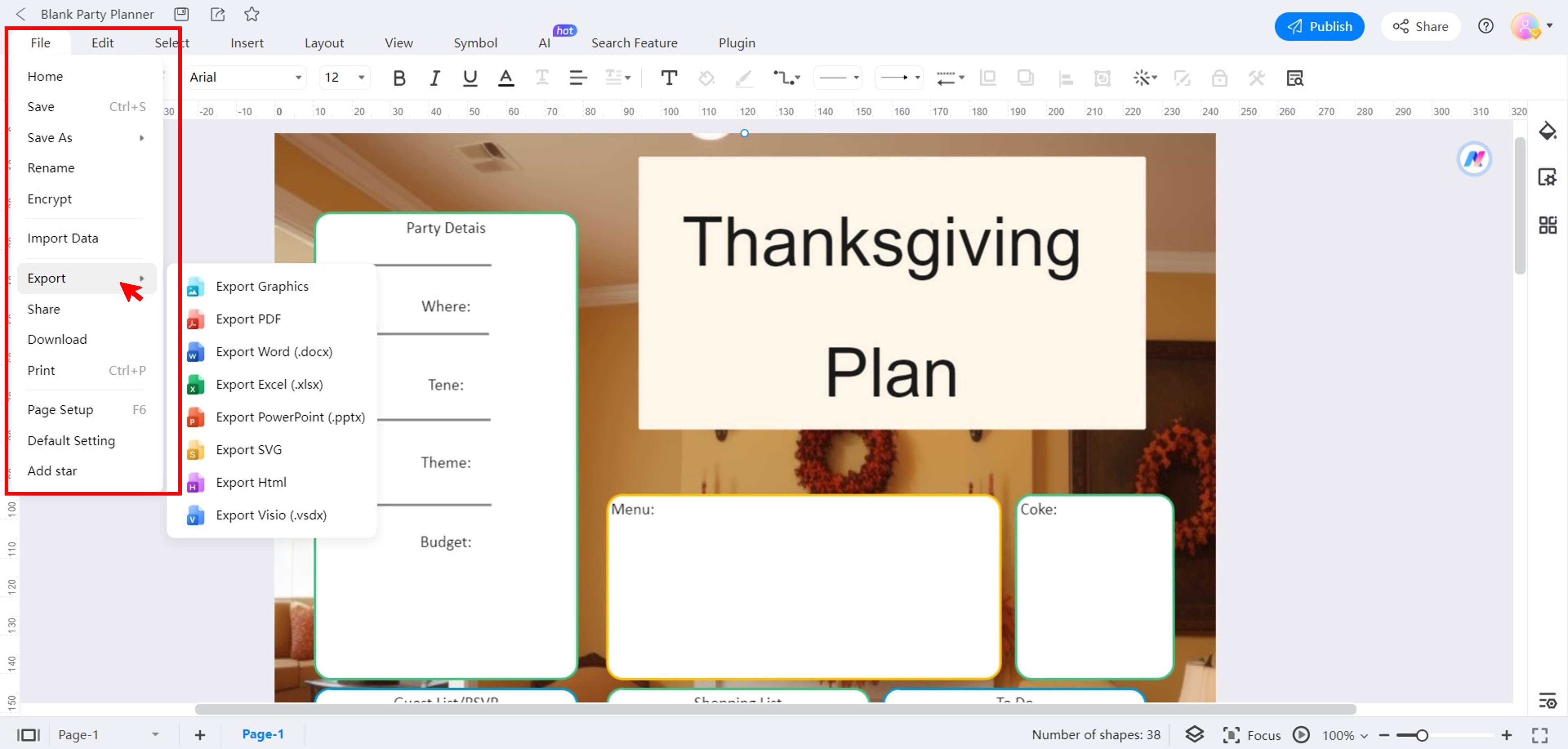 export edited thanksgiving planning template